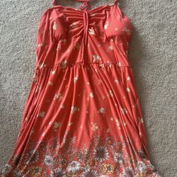 Junior Ladies Sz Xxl Coral Flower Dress 