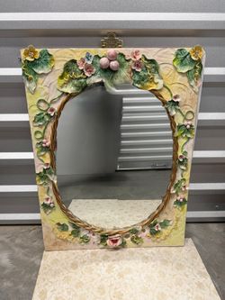 Large Decorative Floral Mirror