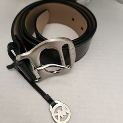 Michael Kors Black Leather Unisex Belt Size Medium 