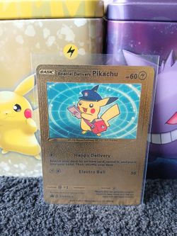 Pikachu Special Delivery Gold Foil Display Card 