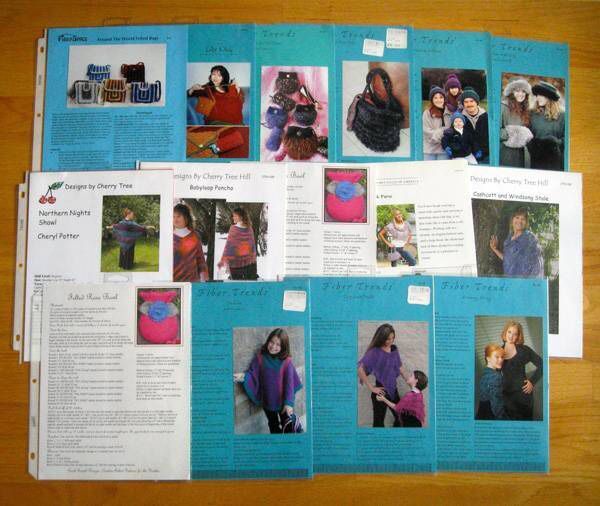 Large Lot 15 Fiber Trends, Cherry Tree, + other knitting patterns