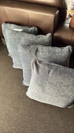 Set Of 4 Sofa Pillows Blue
