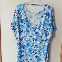 LULAROE LARGE BLUE FLORAL  DRESS