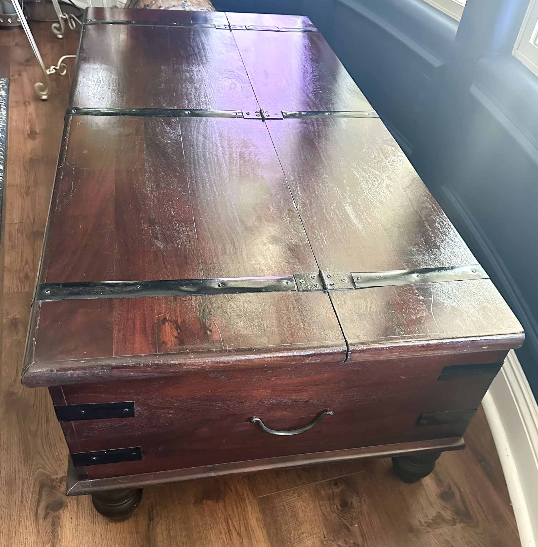 Solid Wood Chest Coffee Table Trunk With Storage