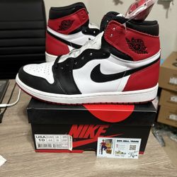 Size 10 - Air Jordan 1 Retro High OG Black Toe 2016