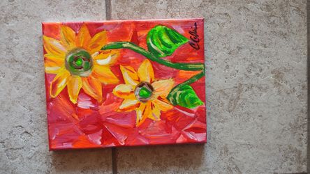 Bright flowers - painting/art