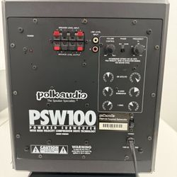 Polk Audio PSW100 Powered Subwoofer 100 Watts, Compression Drive Technology
