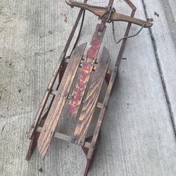 Antique AMERICAN ACME Steerable Child’s Snow Sled