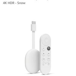 White Google Chromecast + TV 4K