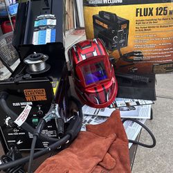 Chicago Electric Flux 125 Welding Machine Set +Gloves & Helmet
