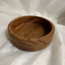 Handcrafted Contemporary Solid Teak Wood Salad Bowl 6”x2.5” Rustic Serving Dish