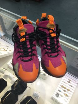 Versace High-Top Sneakers Purple Orange Suede