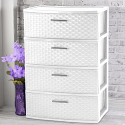 Set Of 2 - Sterilite Weave 4 Draw Storage 