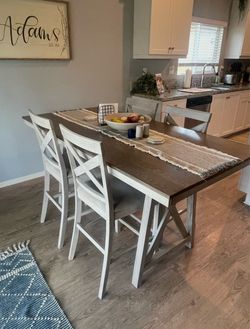 Farmhouse Dining Table with 4 Chairs
