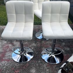 4 White Stools 