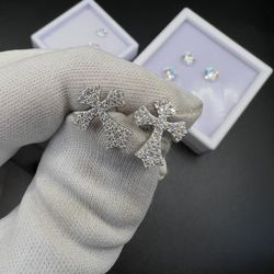 New 2.0ct Moissanite Cross .925 Earrings 