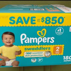 Pampers Swaddlers #2  180 Diapers 