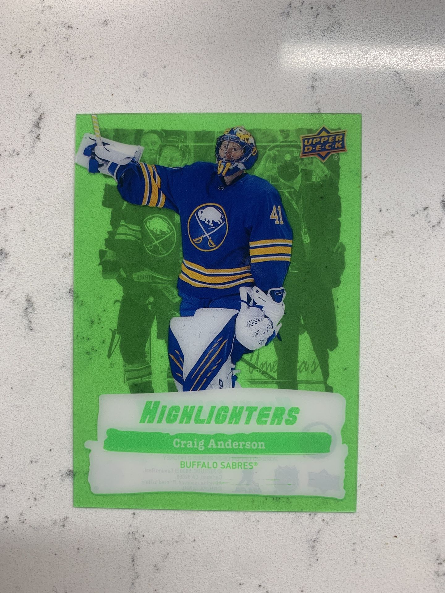 Craig Anderson 22-23 UD Highlighters GREEN (SSP 1:4,608 Packs!!) Buffalo Sabres