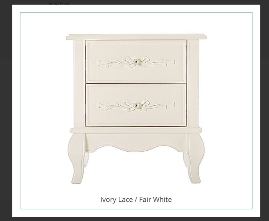 Evolur Aurora Nightstand in Ivory Lace for Sale in Hialeah, FL - OfferUp
