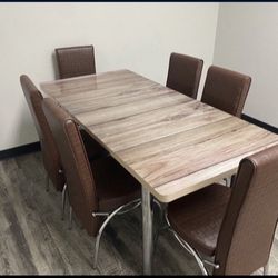 New Dining Table With 6 Chairs - Delivery Available 