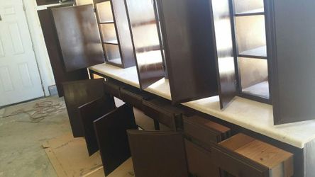 Wood cabinets