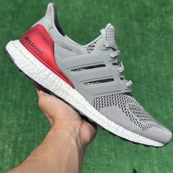 ADIDAS ULTRABOOST 1.0 “GREY / SCARLET RED” (Size 10.5, Men’s)