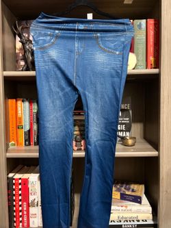 Denim & Co Blue Stretch Denim Leggings, Size Small