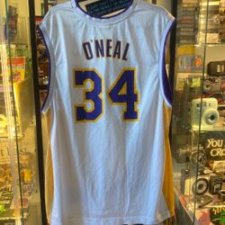Vintage Y2K Reebok Los Angeles Lakers Shaq O’Neal Jersey White Sz Large 