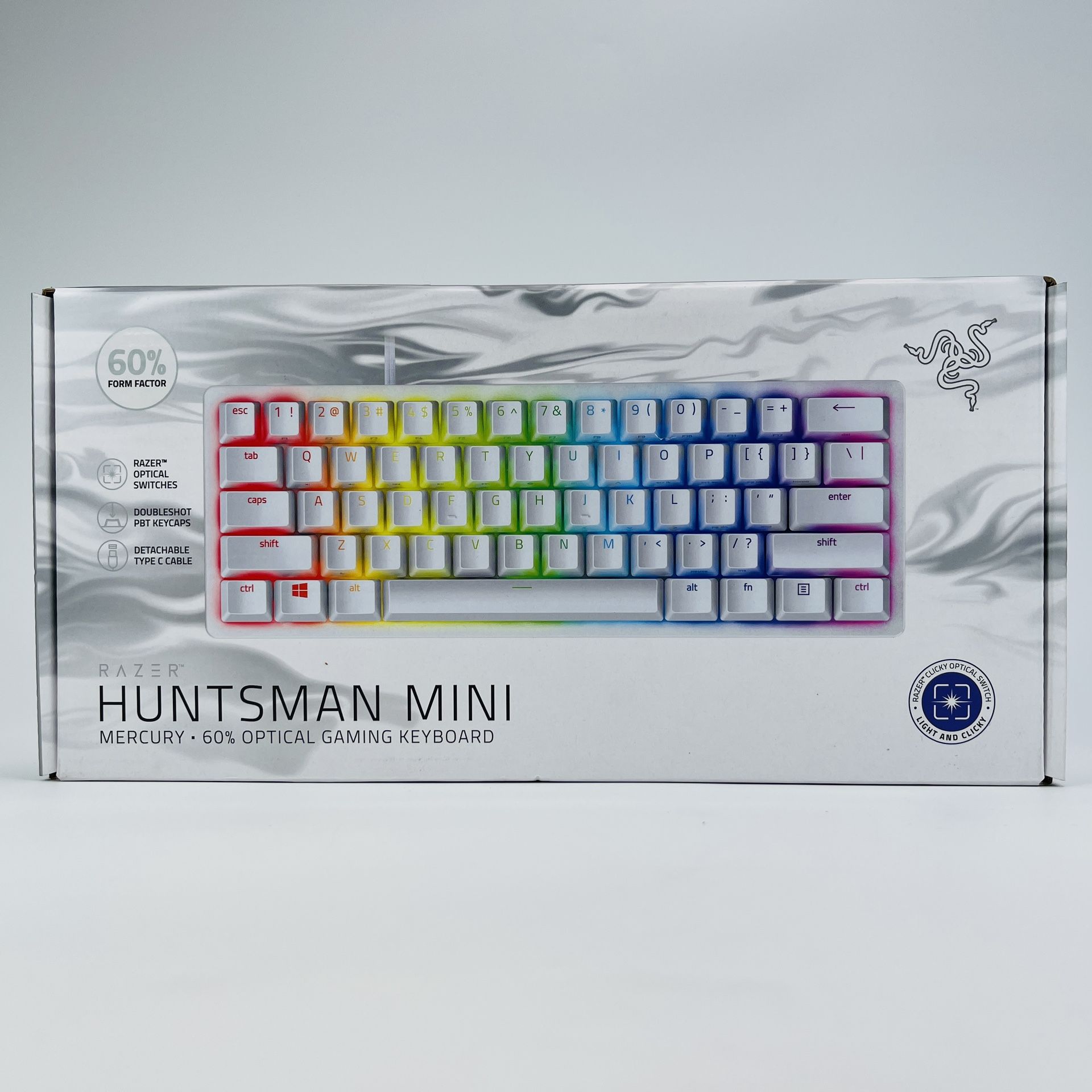 Razer Huntsman Mini 60% Optical Gaming Keyboard (Clicky Purple Switch) Mercury