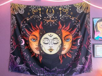 Sun and Moon Celestial Wall Tapestry