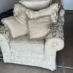 Couch and chair with ottoman