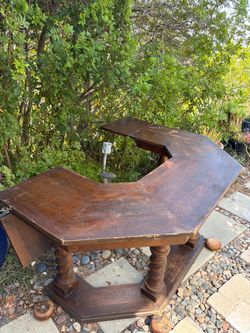 1954 Wine table cut to desk size!