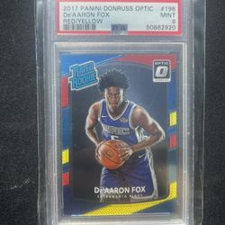 2017 Donruss Optic De Aaron Fox Red Yellow Rookie PSA 9