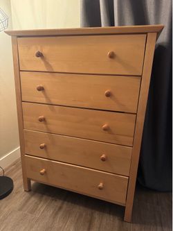 Tradewins Furniture Birch Youth 5-Drawer Chest Tall Solid Wood Dresser