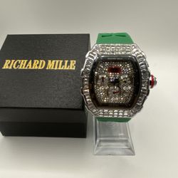 RM11 Designer Watch Bussdown Green Band *Box+Vid included*