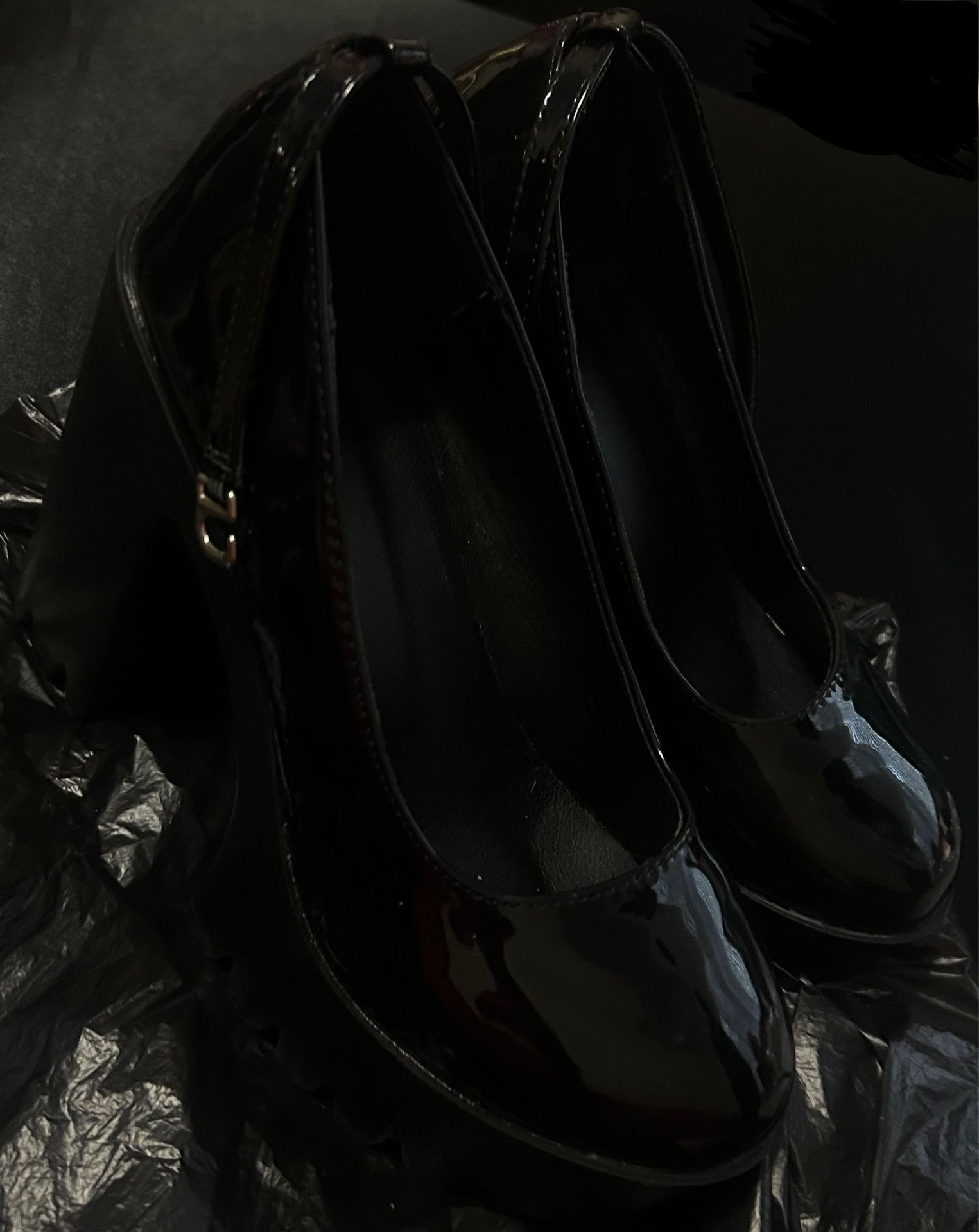 Black worn heels