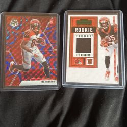 2 Cards Of Tee Higgins One RC Patch And Mosaic Reactive