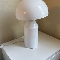Two White Table Lamps 