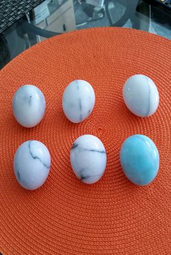 Gemstone Eggs 2 " H Hand curved Healing devotional focus spiritual