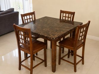 5-Piece Counter-Height Dining Set (Table + 4 Chairs) - $150