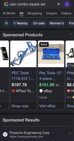 PEC Tools 12" 4-Piece Combination Square with Center Finder