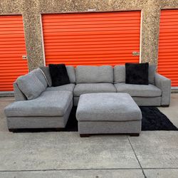 Gray L-Shaped Sectional Couch - FREE DELIVERY!