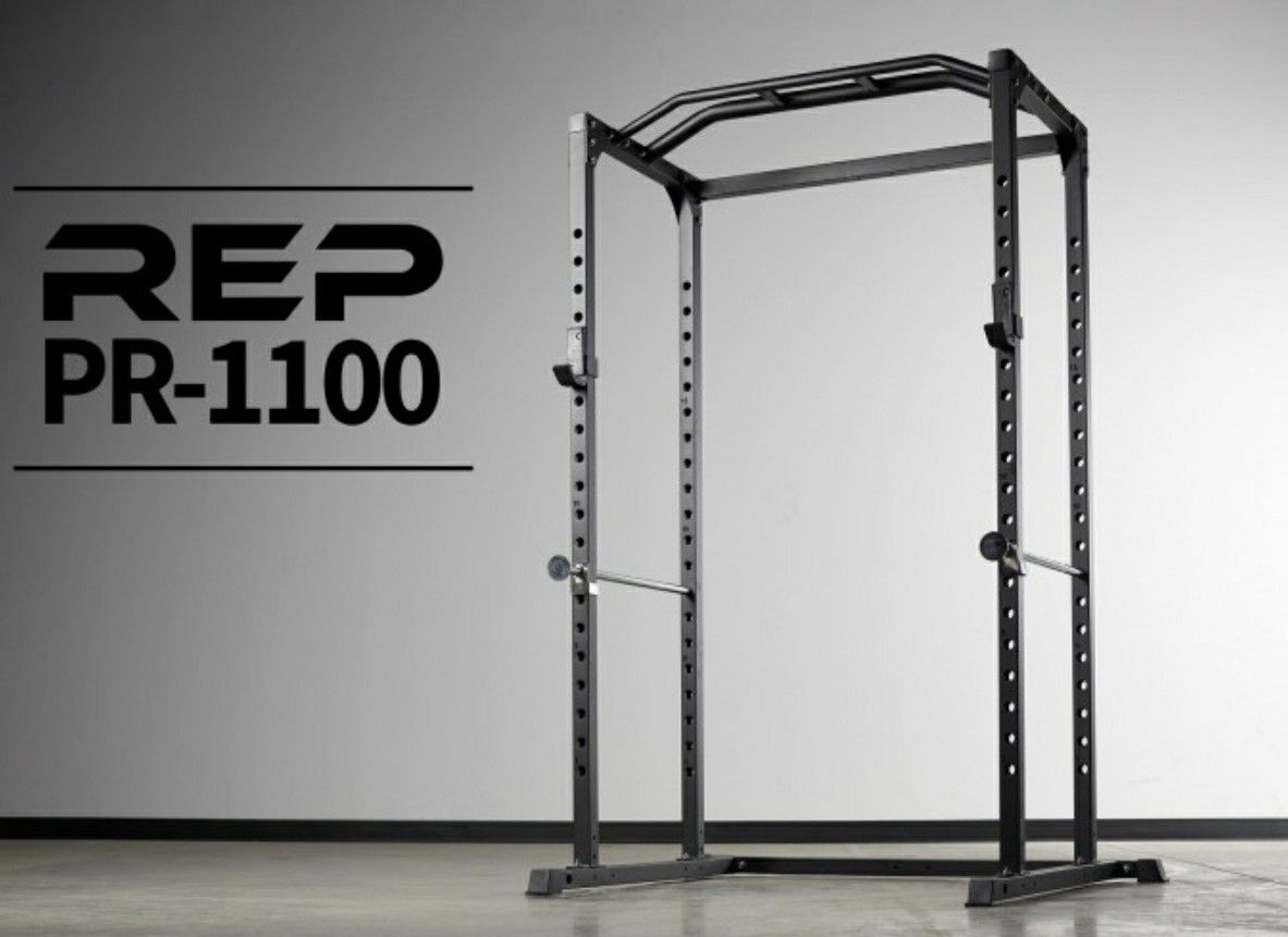 Rep Fitness PR-1100 Power Rack with Weight Storage and Lat Pull down Attachments