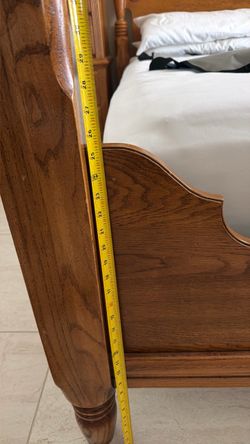 Solid Wood Bed Frame with Footboard