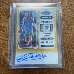 2022-23 Ousmane Dieng Contenders Gold Wave Auto 