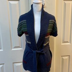 Wrap Belted SouthWestern Style Cardigan - Large
