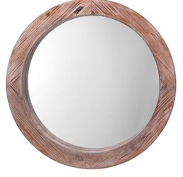 Jamie Young Co. Saran Round Mirror Natural Wood Color
