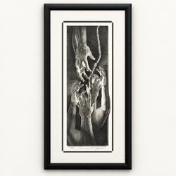 John Nelson Catch Me If I Fall Signed Lithograph 402/750 Framed 29x15