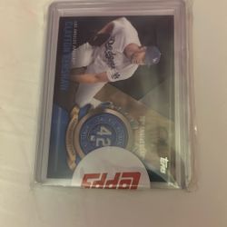Clayton Kershaw 70th Anniversary Jackie Robinson Logo Patch Card From 2017 Tops Baseball Series One!