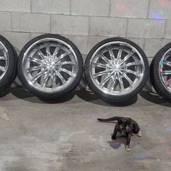 Borghini B19 20inch chrome rims with tires
